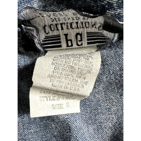1980's Vintage Acid Washed Jean Duster PG Collections, Studs, Women Size 6 - Picture 5 of 12
